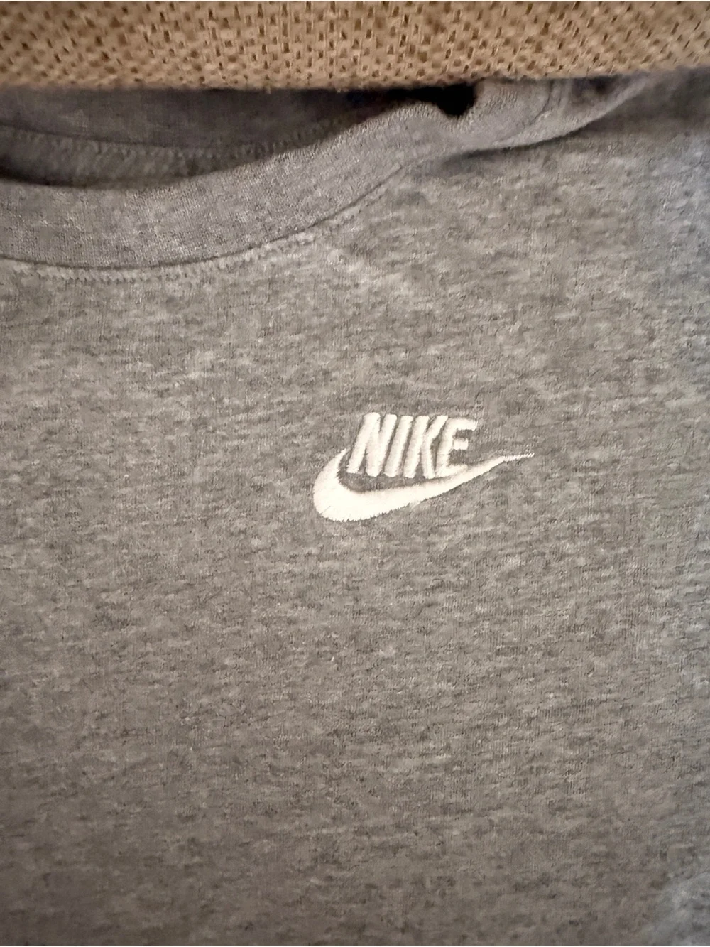 Nike Gray Crewneck Sweatshirt with White Embroidered Swoosh